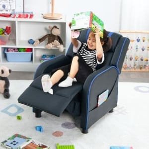 Kids Recliner Couch with Adjustable Backrest Footrest – PU Leather